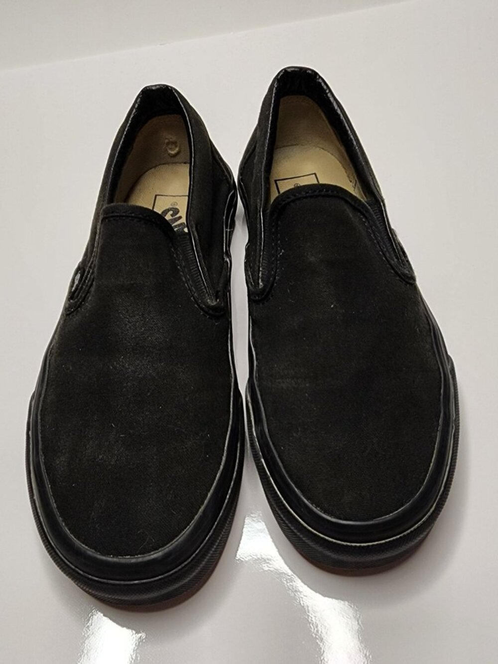 Vans Classic Slip-On Sneakers — All Black, Women's 6.5 / Men's 5